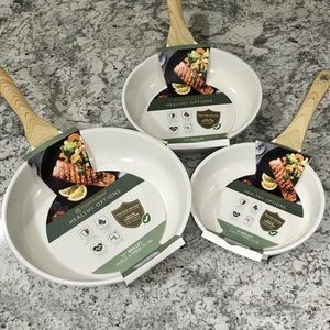 Masterclass Premium Collection Healthy Options Pan Set with Wood Handle (3)